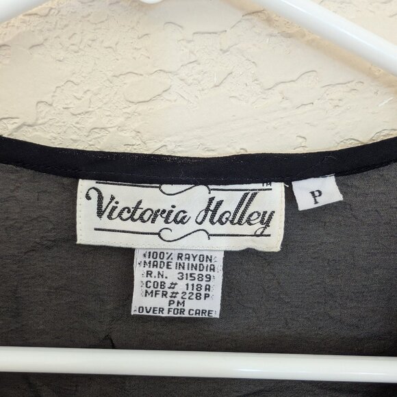 Vintage Victoria Holley 2 Piece Sheer Maxi Dress Buttons Size PM 90s - Picture 8 of 14